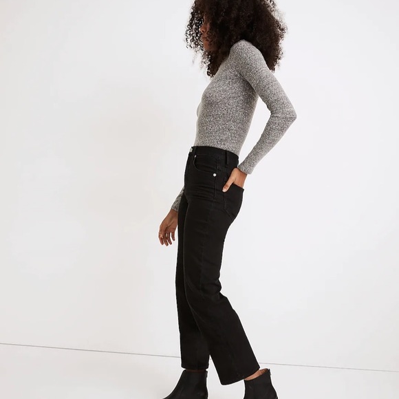 Madewell Slim Wide-Leg High Waist Black Jeans sz 28 - Picture 2 of 6